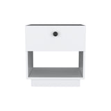 Paris 1 Drawer Nightstand , End Table, Side Table Open Lower Shelf -White B07092136