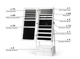 White MDF, painted finish, 1 door 2 fabric drawers 1 shelf, jewelry mirror cabinet 77137697