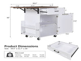 39.3" Farmhouse Kitchen Island with Drop Leaf, Kitchen Storage Island with Open Side Rack, One 44318455