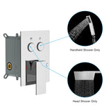 Dual Shower Head - 10 Inch Wall Mounted Square Shower System with Rough-in Valve,Chrome W1243P262627