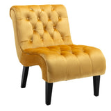 COOLMORE Modern Velvet Armless Accent Living Room Chair / Leisure Chair,Upholstered Fabric Button W39550127