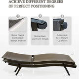 Outdoor PE Wicker Chaise Lounge - Set of 2 Patio Reclining Chair Furniture Set Beach Pool Adjustable W1859109883