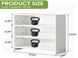 3-Tier Adjustable Open Bookcase, Freestanding White Wood Storage Shelf, 88lbs Load Capacity Display 90931503