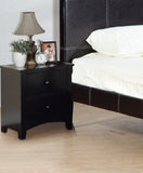 ZNTS Bedroom Bed Side Table 1x Nightstand Black Color Wooden 2 Drawers Table HSESF00F4251