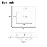 20-Inch Bathroom Vanity with Ceramic Sink, Soft Close Door, Adjustable Shelf, and Door-Mounted N729P192077K