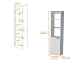 White Linen Cabinet with 1-Door B062P193661