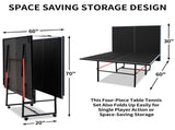 9ft Mid-Size Tennis Foldable & Portable Ping Pong Set for Indoor Games with Net, 2 W1408P385457