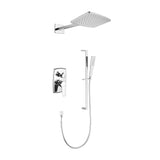 ZNTS Shower System with Shower Head, Hand Shower, Slide Bar,, Shower Arm, Hose, Valve Trim, and Lever W2287P167927