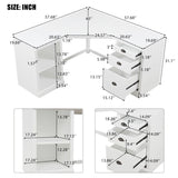 57.68" Modern L Shaped Executive Desk with 2 Storage Cabinets and 3 Drawers,Corner Writing 84716179