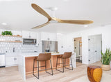 60 Inch Indoor Modern Ceiling Fan With 3 Color Dimmable 6 Speed Remote Control 3 Solid Wood Blade W934P145959