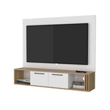 Lesslie Entertainment Center Multistorage and Cable Management, White and Natural Oak B128P263721