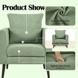 Barrel Chair, Teddy Fabric Accent Chair, Fabric Armchair Club Chair,Upholstered Arm Chair with Solid W1028P236497