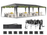 10x30ft Outdoor Pop Up Canopy, Portable Instant Canopy Tent for Outdoor Events Party Wedding 10856158