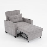 Futon Chair Bed Convertible Chair 3-in-1 Pull Out Sleeper Chair Beds with USB Ports,Wear-resistant 71472991