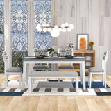 Classic and Traditional Style 6 - Piece Dining Set, Includes Dining Table, 4 Upholstered Chairs & 96380946