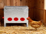 Automatic Chicken Feeder Rodent Proof, 5 Ports Large Capacity Metal Poultry Feeder with Handles and 19627383