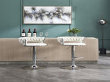 Set of 2 Bar Stools,with Chrome Footrest and Base Swivel Height Adjustable Mechanical Lifting Velvet W1249P247722
