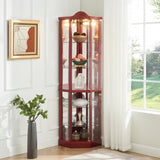 Glass Cabinet Lighted Corner Cabinet Corner Display Curio Cabinet, Glass Display With W2275P177191