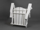 Folding Adirondack Chair with Dual Cup Holder - Composite Adirondack Chair with Wood Texture- White 20269629