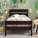 ZNTS Twin Bed with Headboard and Footboard,Espresso W50440500