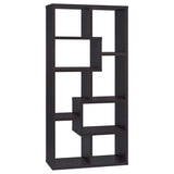 8-shelf Cappuccino Geometric Bookcase B062P145423