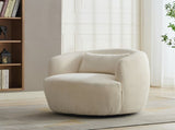 34.25 "Wide Upholstered Corduroy Metal Base 360&deg Swivel Barrel Soft Chair with Pillow, for Club, 21007779
