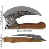 9-inch Pizza Cutter Axe with Leather Cover Viking Style Butcher Cleaver Knife,Mincing Meat Vegetable 39879822