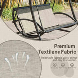 3-Seat Patio Chair, Outdoor Porch with Adjustable Canopy and Durable Steel Frame, Patio W1859110127