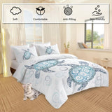 Sea Turtle Bedding Aqua Teal Blue Duvet Cover Sets Beach Turtle Bed Sets Ocean 3 Piece Turtle Themed 33368351