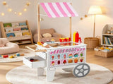 Ice Cream Cart for Kids, 20 PCS Pretend Play Ice Cream Shop Set with Ice Cream Cones, Popsicles, 80820520