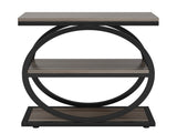 Industrial Narrow End Table with 3 Shelves - 23.6" Space-Saving Side Table, Grey Wood & Black Metal B082P356340