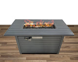 ZNTS Living Source International 25'' H x 42'' W Steel Outdoor Fire Pit Table with Lid B120142392