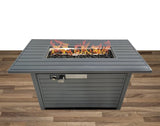 Living Source International 25'' H x 42'' W Steel Outdoor Fire Pit Table with Lid B120142392