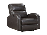 Power Reclining Chair 1pc Brown Faux Leather Upholstered Modern Contemporary Power Motion Reclining B011P233934
