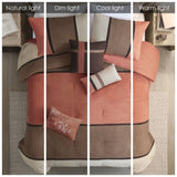 7 Piece Faux Suede Comforter Set Coral Cal King B03596819