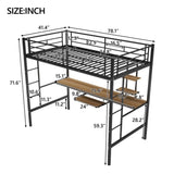 ZNTS Loft Bed with Desk and Shelf , Space Saving Design,Twin 22087504