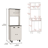 Salem Kitchen Pantry with 2 Cabinets, 2 Open Shelves, and Drawer B200P173183