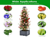 4 Adjustable Height Self-Watering Raised Planter Box with Trellis, Built-in 2L Water Reservoir PP 60198238