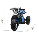 ZNTS 12V Three-wheel Ride On Motorcycle, Kids Electric Motorbike with Horns, LED Lights, Gift for Kids W2181P195996