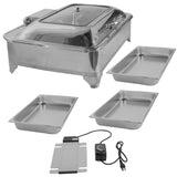 Electric Chafing Dish 9L/9.5QT Food Warmer w/Glass Lid for Catering 110V 60Hz Restaurant Food Warmer 54294873