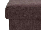 Faux Linen Folding Storage Ottoman Cube in Espresso 19898814