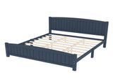 King Size Platform Bed, Solid Wood Platform Bed with Support Slats and Strong Structure, No Box W1580P542617