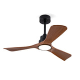 Hot sales 42 Inch Modern Black Ceiling Fan With Light 3 Solid Wood Blades Remote Control Reversible W2991P338643