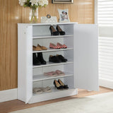 Shoe/Storage Cabinet with Two Doors Five Shelves - White B107133630