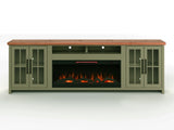 97 inch Fireplace TV Stand Console for TVs up to 100 inches, Minimal Assembly, Sage Green and B108P160247