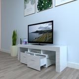 Household Decoration LED TV Cabinet with Two Drawers White 29211393
