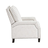 Push Back Reclining Chair Transitional Style Off-White Self-Reclining Motion Chair 1pc Cushion Seat B011P359598