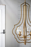 4 - Light Metal Chandelier, Hanging Light Fixture with Adjustable Chain for Kitchen Dining Room W2078138931
