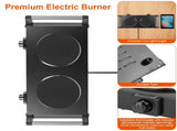 2000W Dual Burner Electric Hot Plate, 5 Temperature Settings , Portable Countertop Stove 15086821