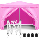 ZNTS 10'x10' Folding Canopy with 4 Removable Sidewalls Outdoor Event Shelter UPF 50+ Gazebo Portable W2185P194743